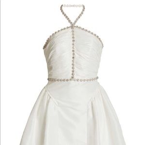 Self-Portrait Crystal-embellished Halterneck Minidress